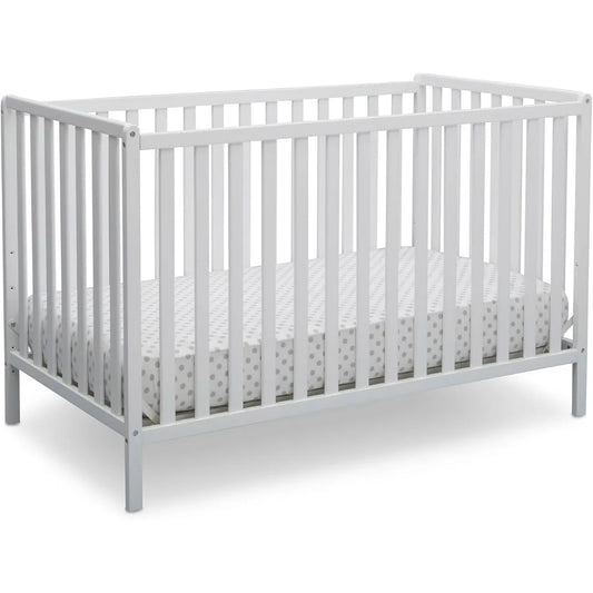 Children Heartland 4-in-1 Crib, Greenguard Gold Certified Convertible Baby Bed Bianca White
