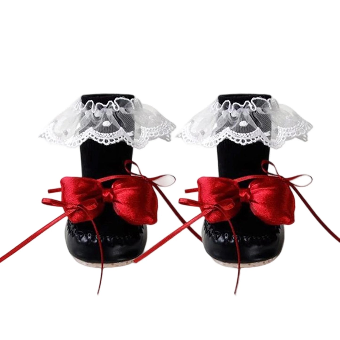 Adorable Baby Girl Slip-On Shoes with Sweet Bow Detail and Cozy Fleece Lining for Infant Toddler Newborns - Non-Slip Lace Trim