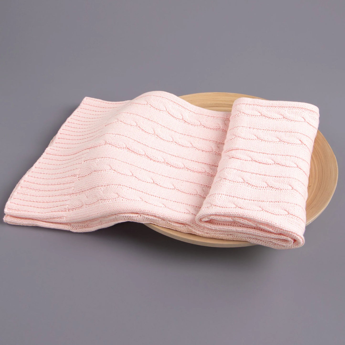 Ntbay 100% Cotton Cable Knit Toddler Blanket, Soft Warm Unisex Baby Blanket for Crib