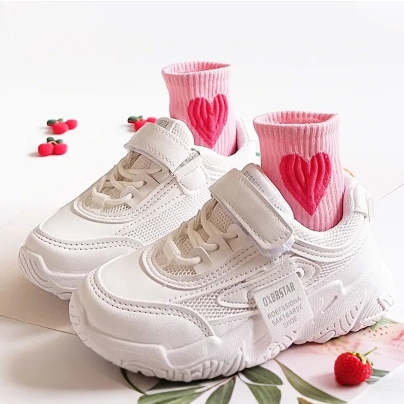 5 Pairs Baby Socks Toddler Soft Comfortable Breathable Heart Pattern Kids Footwear Elasticity Wrinkle - Resistant Athletic Socks